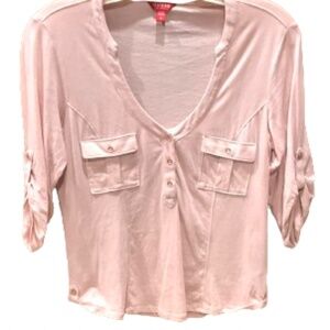 Guess Super soft Pink Blush Short Sleeve Top Sz M